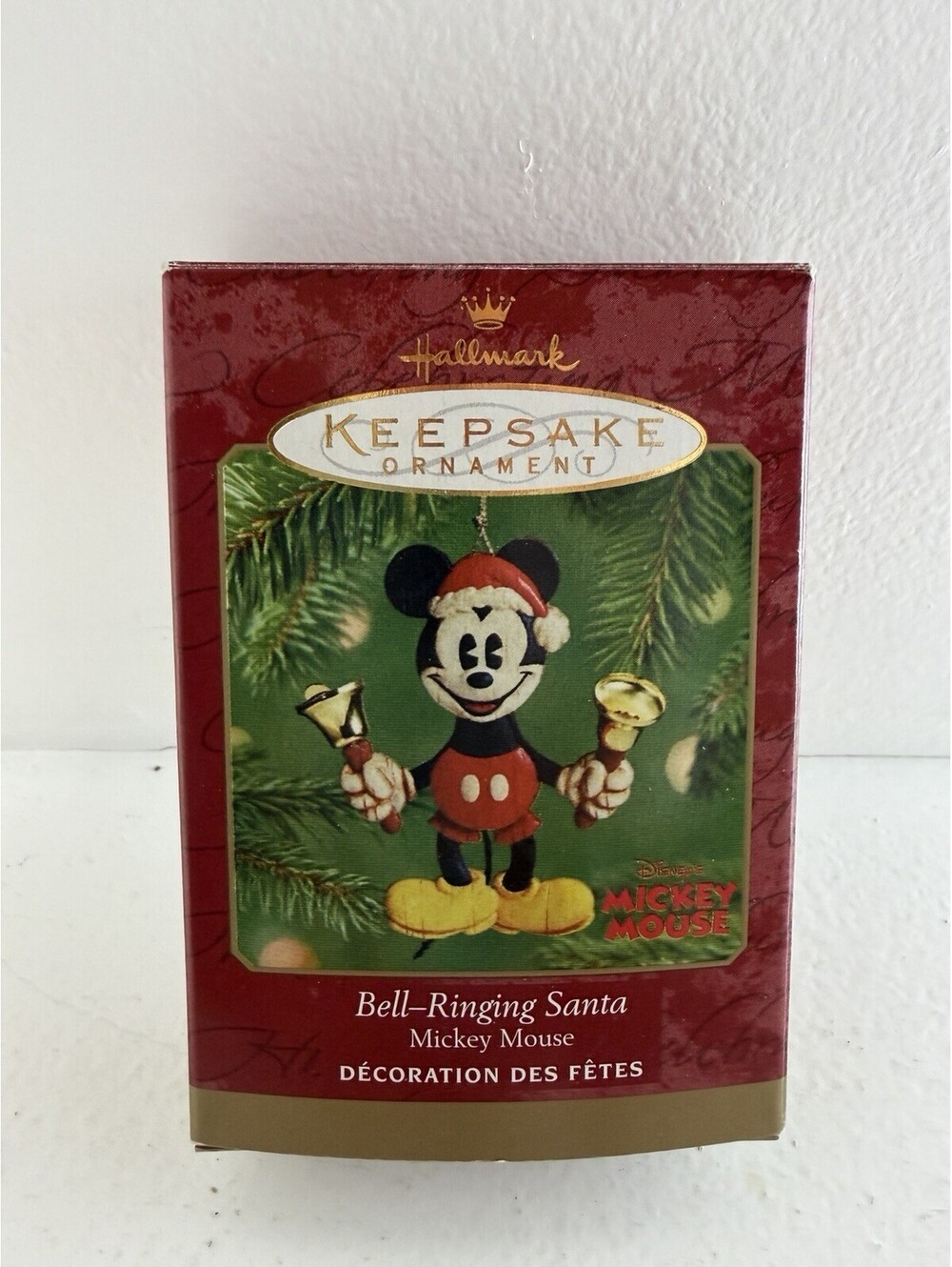 Hallmark Keepsake Ornament 2001 -  Disney Bell Ringing Mickey Mouse Santa